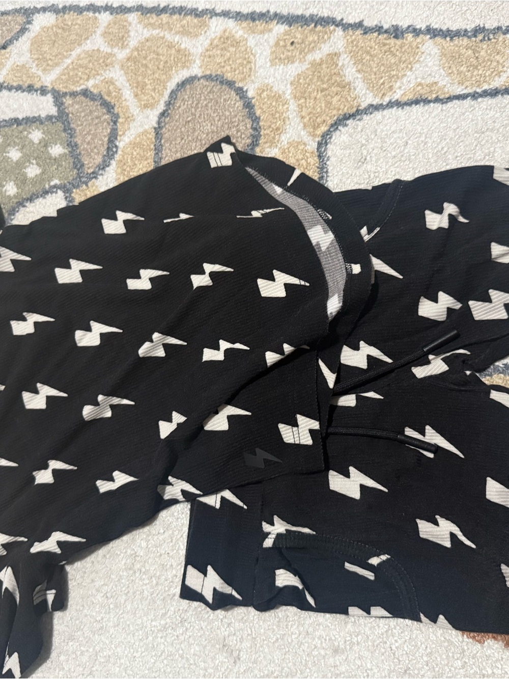 Kids Black Lightning Bolt Pajama Set